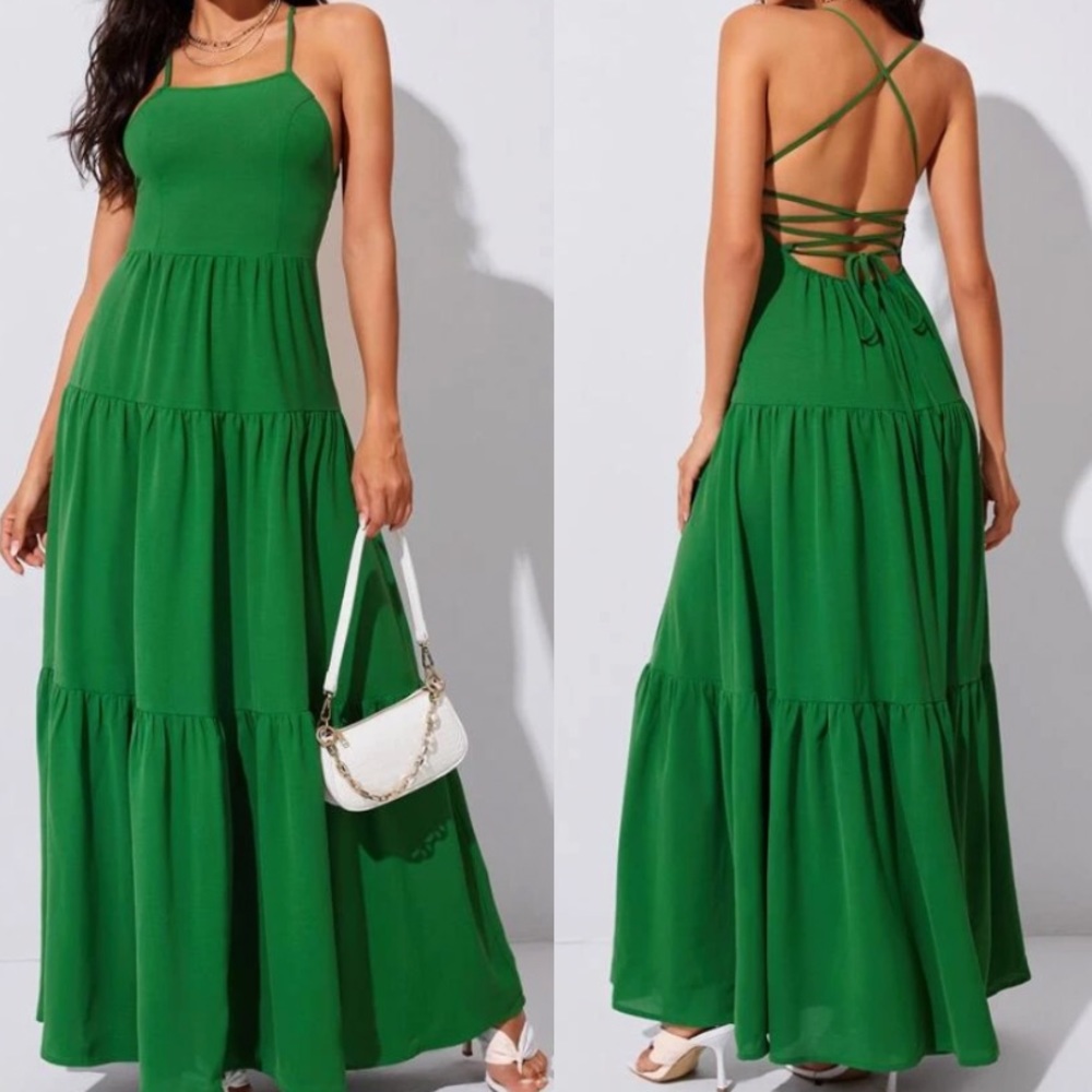 Boho open back cami maxi dress - Picture 1 of 3
